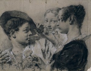 A Young Woman Buying a Pink from a Young Man
