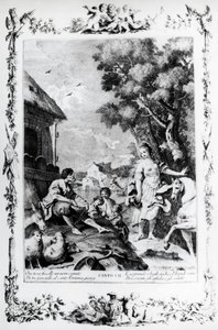 Erminia being greeted by shepherd, canto VII, Jerusalem delivered by Giovanni Battista Piazzetta