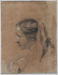 Head of a Woman in Profile with a Scarf