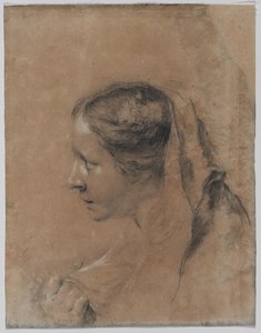Head of a Woman in Profile with a Scarf