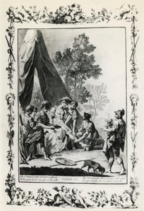 Jerusalem Delivered, canto XI illustration by Giovanni Battista Piazzetta for poem by Torquato Tasso, edition published in Venice in 1745, Italy by Giovanni Battista Piazzetta