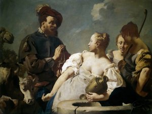 Rebecca at the Well by Giovanni Battista Piazzetta