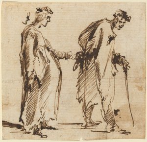 A Pregnant Young Woman and a Young Man with a Staff by Giovanni Battista Piranesi