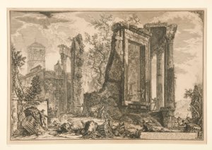 Another View of the Temple of the Sibyl in Tivoli, from Vedute di Roma by Giovanni Battista Piranesi