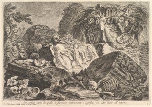 Ancient Altar on Which Sacrifices Were Performed in Antiquity, Surrounded by Other Ruins