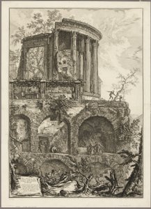 Another view of the Temple of the Sibyl in Tivoli, from Views of Rome by Giovanni Battista Piranesi