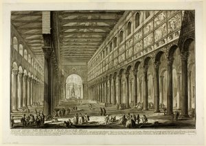 Cut-away View of the Interior of the Basilica of St. Paul Outside the Walls, from Views of Rome