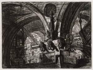 The Pillar with the Lamp (Plate 15 in: Carceri d