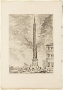 Egyptian Obelisk. This was erected by Pope Sixtus V in the Piazza of St. John Lateran, from Views of Rome by Giovanni Battista Piranesi
