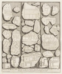 Fragments of Marble from the Map of Ancient Rome by Giovanni Battista Piranesi