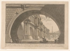 View of a Bridge with Arches and Loggias by Giovanni Battista Piranesi