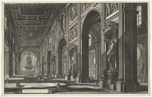Interior of the Basilica of St. John Lateran in Rome (Veduta interna della Basilica di S. Giovanni Laterano)