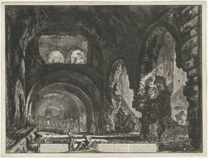 Interior of the Temple of Hercules Victor in Tivoli (Views of Rome) by Giovanni Battista Piranesi