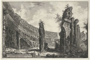 Interior of the Colosseum in Rome by Giovanni Battista Piranesi