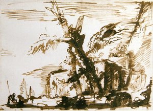 Italianate Landscape by Giovanni Battista Piranesi
