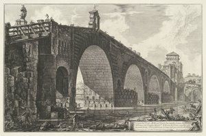 Milvian Bridge in Rome (series title: Views of Rome) by Giovanni Battista Piranesi