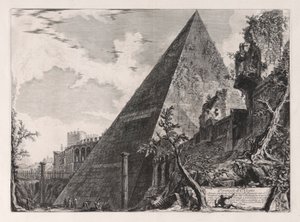 Pyramid of Gaius Cestius, from Views of Rome by Giovanni Battista Piranesi