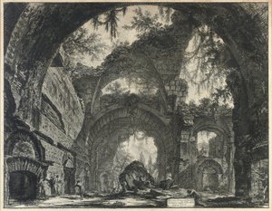 Ruins of a Gallery of Statues in the Villa Adriana at Tivoli