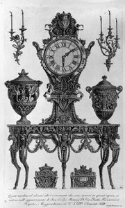 Table and Decorations for Bishop Batta Rezzonico, Nephew and Butler of Clement XIII. Drawing by Giovanni Piranesi (1720-1778)