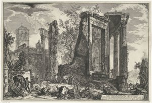 Temple of Vesta and the Temple of the Tiburtine Sibyl in Tivoli by Giovanni Battista Piranesi