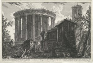 Temple of Vesta and the Temple of the Tiburtine Sibyl in Tivoli (series title: Views of Rome) by Giovanni Battista Piranesi