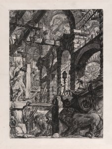 The Lion Bas-Reliefs, Plate 5 from Carceri by Giovanni Battista Piranesi