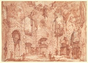 The Octagonal Room in the Small Baths at the Villa of Hadrian (Tivoli) by Giovanni Battista Piranesi