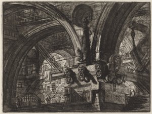 The Pier with a Lamp by Giovanni Battista Piranesi