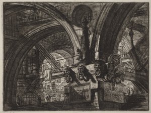 The Pier with a Lamp by Giovanni Battista Piranesi