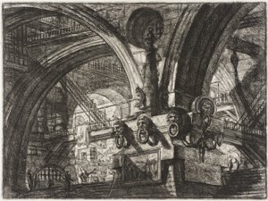 The Pier with a Lamp by Giovanni Battista Piranesi