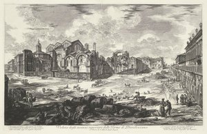 Baths of Diocletian in Rome (title on object) Views of Rome (series title) Views of Rome drawn and engraved by Giambattista Piranesi, Venetian architect (series title)