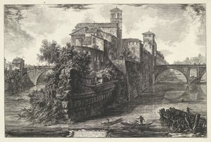 Tiber Island in Rome by Giovanni Battista Piranesi