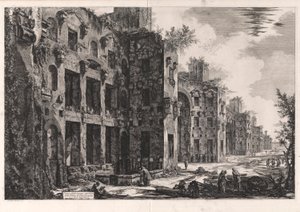 View of the Upper Remains of the Baths of Diocletian at Santa Maria degli Angeli (interior of the Frigidarium: south wall), from Views of Rome