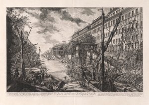 View of the Port of Ripa Grande, from Views of Rome by Giovanni Battista Piranesi