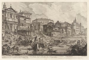 View of the Port of Ripetta, from Views of Rome by Giovanni Battista Piranesi