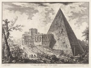 View of the Pyramidal Tomb of Caius Cestius, from Views of Rome by Giovanni Battista Piranesi