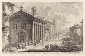 View of the Temple of Fortuna Virilis. Now the Armenian Church of Santa Maria Egizziaca (Views of Rome) by Giovanni Battista Piranesi