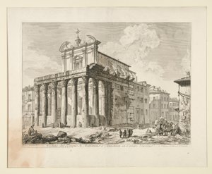 View of the Temple of Antoninus and Faustina in the Roman Forum, from Vedute di Roma by Giovanni Battista Piranesi