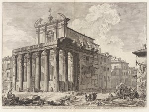 View of the Temple of Antoninus and Faustina in the Roman Forum, from Views of Rome by Giovanni Battista Piranesi