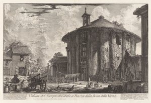 View of the Temple of Cybele in the Piazza of the Bocca della Verità, from Views of Rome by Giovanni Battista Piranesi