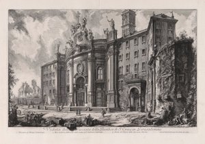 View of the Façade of the Basilica of the Holy Cross in Jerusalem, from Views of Rome by Giovanni Battista Piranesi
