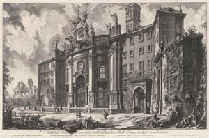 View of the Facade of the Basilica of Santa Croce in Gerusalemme by Giovanni Battista Piranesi