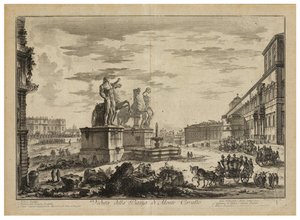View of the Piazza di Monte Cavallo (del Quirinale) by Giovanni Battista Piranesi