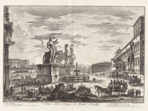 View of the Piazza di Monte Cavallo (now the Piazza del Quirinale with the Quirinal Palace), from Views of Rome by Giovanni Battista Piranesi