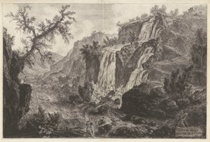View of Small Waterfalls at Tivoli, from Views of Rome by Giovanni Battista Piranesi