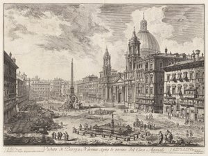 View of the Piazza Navona Above the Ruins of the Circus of Domitian, from Views of Rome