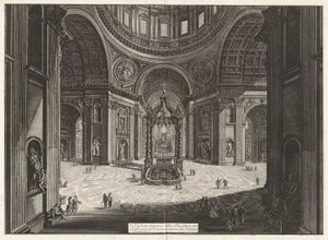 Interior View of the Basilica Saint Peter by Giovanni Battista Piranesi