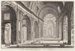 Interior View of the Basilica of Saint Peter by Giovanni Battista Piranesi