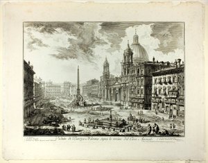 View of Piazza Navona above the ruins of the Circus of Domitian, from Views of Rome by Giovanni Battista Piranesi