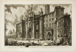 View of the Façade of the Basilica of S. Croce in Gerusalemme, from Views of Rome by Giovanni Battista Piranesi